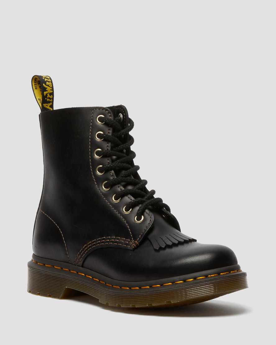 Dr. Martens 1460 Pascal Abruzzo Kožené Damske Čižmy Originals - Čierne [HJEFA2905]